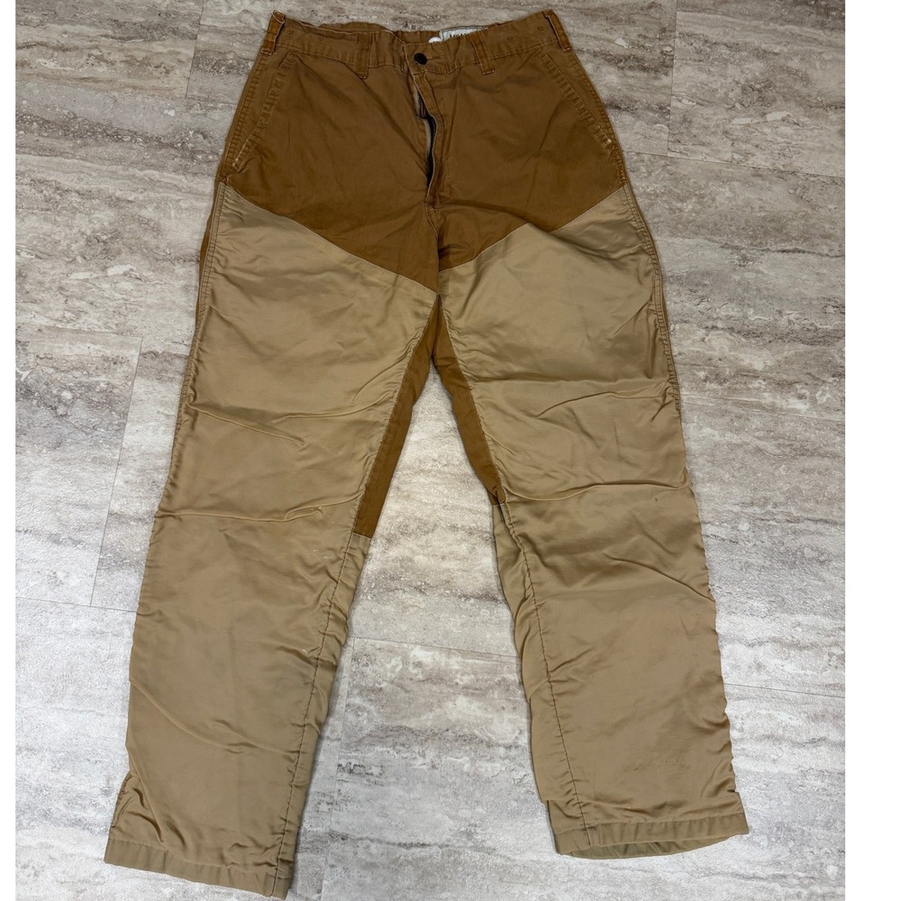 McAlister Wax Finish Cotton Field Pants Mens 32x28 Brown Tan Hunting USA Vintage